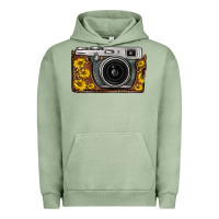 Pigment Oil Green sunflower leopard vintage camera Urban Hoodie - FaDigitalArtStudio