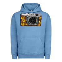 Pigment Pebble Blue sunflower leopard vintage camera Urban Hoodie - FaDigitalArtStudio