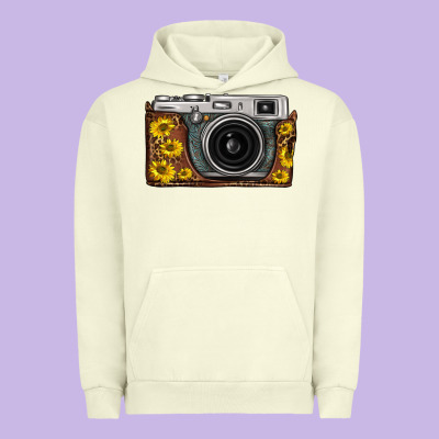 Sunflower Leopard Vintage Camera Urban Hoodie Designed By Fadigitalartstudio