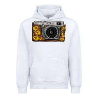 White sunflower leopard vintage camera Urban Hoodie - FaDigitalArtStudio