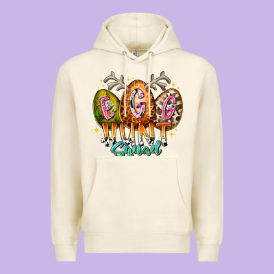 Egg Hunt Squad Premium Hoodie Designed By Racoondesign
