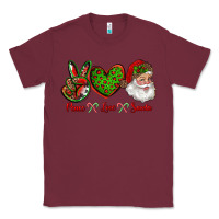 Burgundy peace love santa Classic Tee - RanaPortraitStore