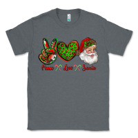 Charcoal Heather peace love santa Classic Tee - RanaPortraitStore