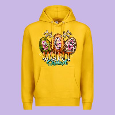 Egg Hunt Squad Premium Hoodie Designed By Racoondesign