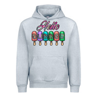 Heather Grey hello summer Urban Hoodie - CowhideDigitalArt