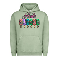 Pigment Oil Green hello summer Urban Hoodie - CowhideDigitalArt