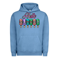Pigment Pebble Blue hello summer Urban Hoodie - CowhideDigitalArt