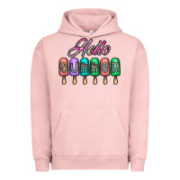 Pigment Salmon hello summer Urban Hoodie - CowhideDigitalArt