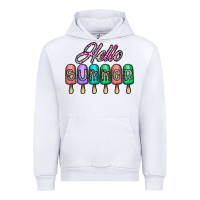 White hello summer Urban Hoodie - CowhideDigitalArt