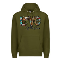 Army Green lov of thecows Premium Hoodie - CowhideDigitalArt