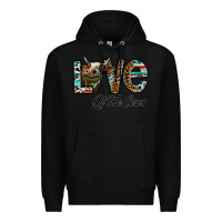 Black lov of thecows Premium Hoodie - CowhideDigitalArt