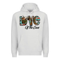 Dove Grey lov of thecows Premium Hoodie - CowhideDigitalArt