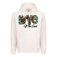 Pale Pink lov of thecows Premium Hoodie - CowhideDigitalArt