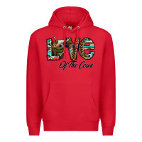 Red lov of thecows Premium Hoodie - CowhideDigitalArt