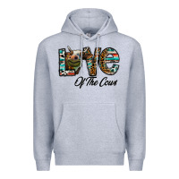 Heather Grey lov of thecows Premium Hoodie - CowhideDigitalArt