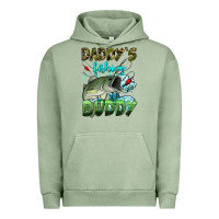 Pigment Oil Green daddy's fishing buddy Urban Hoodie - HRA Design Shop