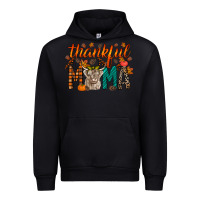 Black thankful mama highland cow Urban Hoodie - RacoonDesign