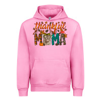 Fuchsia Pink thankful mama highland cow Urban Hoodie - RacoonDesign