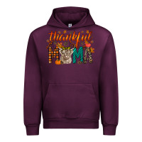 Mauve Wine thankful mama highland cow Urban Hoodie - RacoonDesign