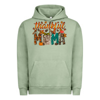 Pigment Oil Green thankful mama highland cow Urban Hoodie - RacoonDesign