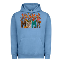 Pigment Pebble Blue thankful mama highland cow Urban Hoodie - RacoonDesign
