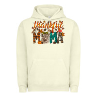Pigment Pistachio thankful mama highland cow Urban Hoodie - RacoonDesign