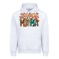 White thankful mama highland cow Urban Hoodie - RacoonDesign