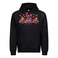 Black valentine's day farm trucks farm animals Urban Hoodie - FaDigitalArtStudio
