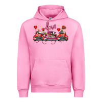 Fuchsia Pink valentine's day farm trucks farm animals Urban Hoodie - FaDigitalArtStudio