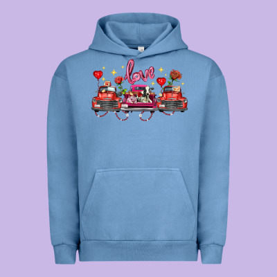 Valentine's Day Farm Trucks Farm Animals Urban Hoodie Designed By Fadigitalartstudio