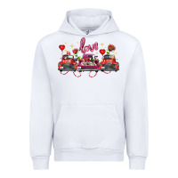 White valentine's day farm trucks farm animals Urban Hoodie - FaDigitalArtStudio