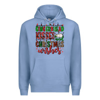 Colony Blue gingerbread kisses and christmas wishes Premium Hoodie - FaDigitalArtStudio