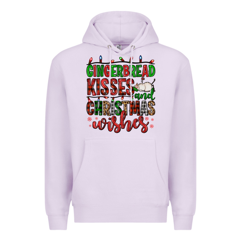 Gingerbread Kisses And Christmas Wishes Premium Hoodie by FaDigitalArtStudio | Teevron