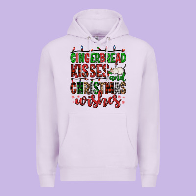 Gingerbread Kisses And Christmas Wishes Premium Hoodie Designed By Fadigitalartstudio