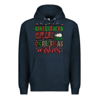Navy gingerbread kisses and christmas wishes Premium Hoodie - FaDigitalArtStudio
