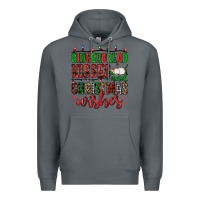 Rock gingerbread kisses and christmas wishes Premium Hoodie - FaDigitalArtStudio