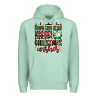 Seafoam gingerbread kisses and christmas wishes Premium Hoodie - FaDigitalArtStudio