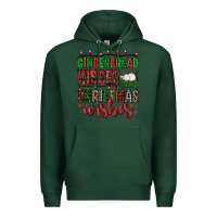 Sports Green gingerbread kisses and christmas wishes Premium Hoodie - FaDigitalArtStudio