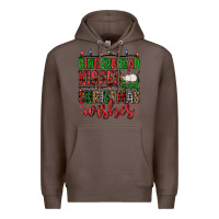 Coffee gingerbread kisses and christmas wishes Premium Hoodie - FaDigitalArtStudio