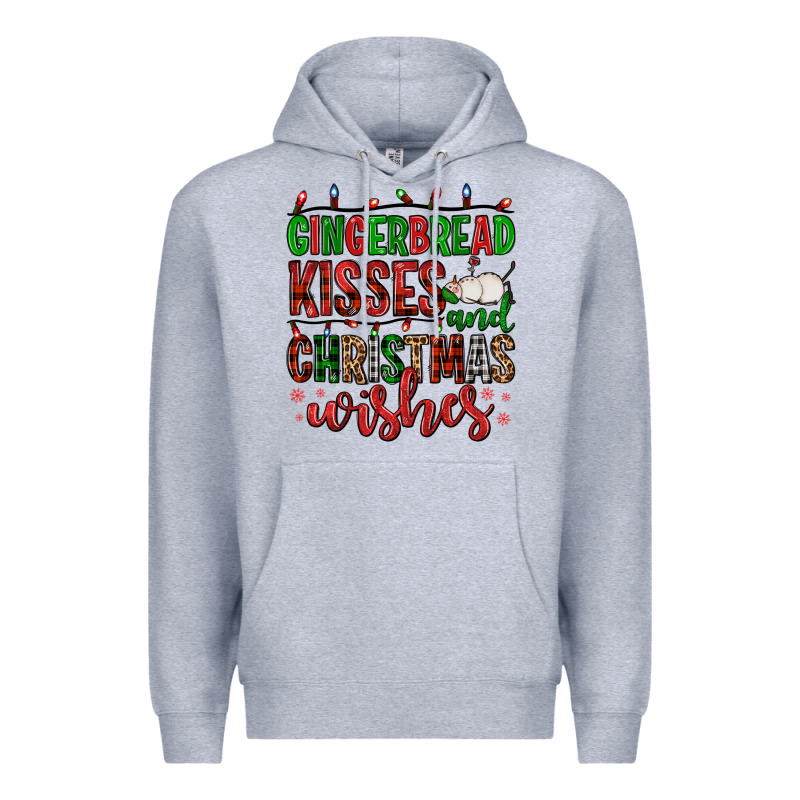 Gingerbread Kisses And Christmas Wishes Premium Hoodie by FaDigitalArtStudio | Teevron