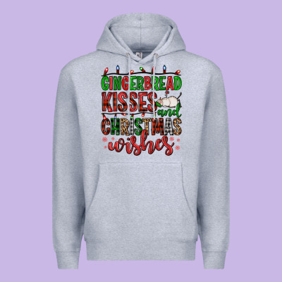 Gingerbread Kisses And Christmas Wishes Premium Hoodie Designed By Fadigitalartstudio