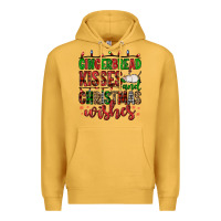 Mustard gingerbread kisses and christmas wishes Premium Hoodie - FaDigitalArtStudio