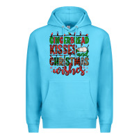 Ocean Blue gingerbread kisses and christmas wishes Premium Hoodie - FaDigitalArtStudio