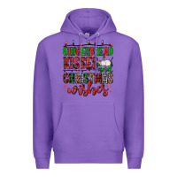 Purple gingerbread kisses and christmas wishes Premium Hoodie - FaDigitalArtStudio