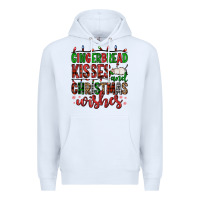 White gingerbread kisses and christmas wishes Premium Hoodie - FaDigitalArtStudio