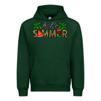 Forest Green hello summer Urban Hoodie - CowhideDigitalArt