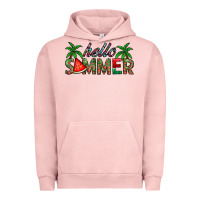 Pigment Salmon hello summer Urban Hoodie - CowhideDigitalArt