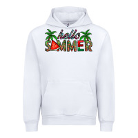 White hello summer Urban Hoodie - CowhideDigitalArt