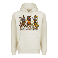 Oatmeal Heather egg hunter Premium Hoodie - RacoonDesign