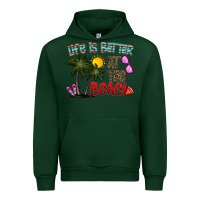 Forest Green life is better at the beach Urban Hoodie - CowhideDigitalArt
